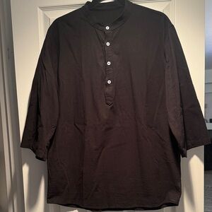 Men's Black Cotton Button-Up Shirt